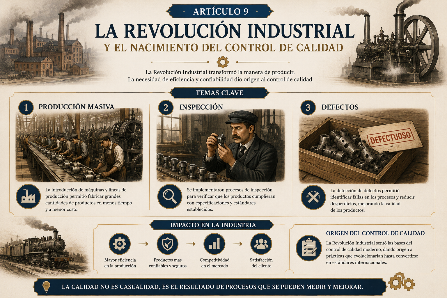 La Revolución Industrial y el nacimiento del control de calidad moderno